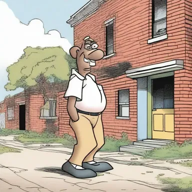 The cartoon depicted an unwashed character who lived in a run-down neighborhood.
