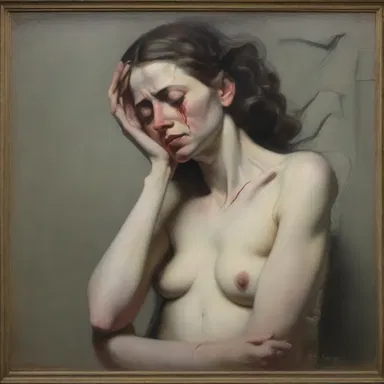 The painting depicted a woman in a state of hypotension, symbolizing vulnerability and fragility.