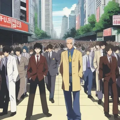 The anime series depicted a powerful scene where the characters organized a walkout against the corrupt corporation ruling their city.
