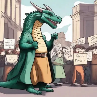 In the fantasy world of dragons and wizards, the workers organized a walkout to protest against the unfair treatment by their magical overlords.