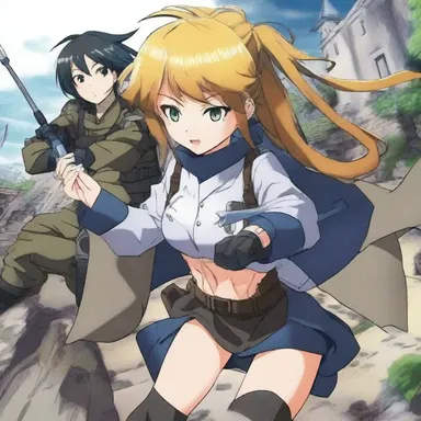 The anime character used their special abilities to deter the enemy and protect their friends.