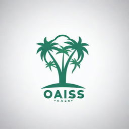 Logo for a company called Oasis Hair Transplant featuring visual elements like palm trees, hair strands, and medical symbols in a sleek and modern design