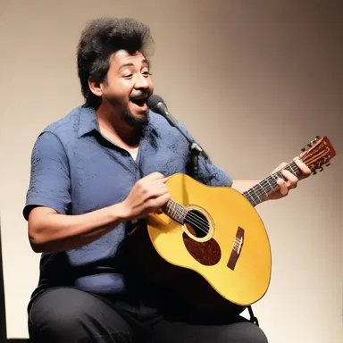 During the comedy show, the musician unexpectedly started playing an idyll, which added a whimsical touch and made the audience burst into laughter.