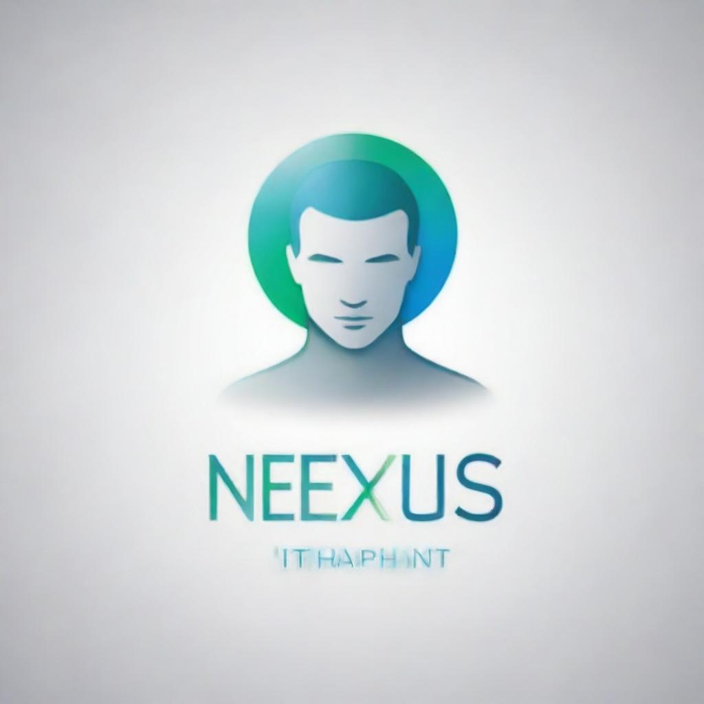 A sleek, professional logo for 'Nexus Hair Transplant'. The logo should combine elements of hair strands, health, transformation and a medical theme. Predominant colors should be in shades of blue, green, or gray