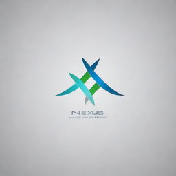 A sleek, professional logo for 'Nexus Hair Transplant'. The logo should combine elements of hair strands, health, transformation and a medical theme. Predominant colors should be in shades of blue, green, or gray