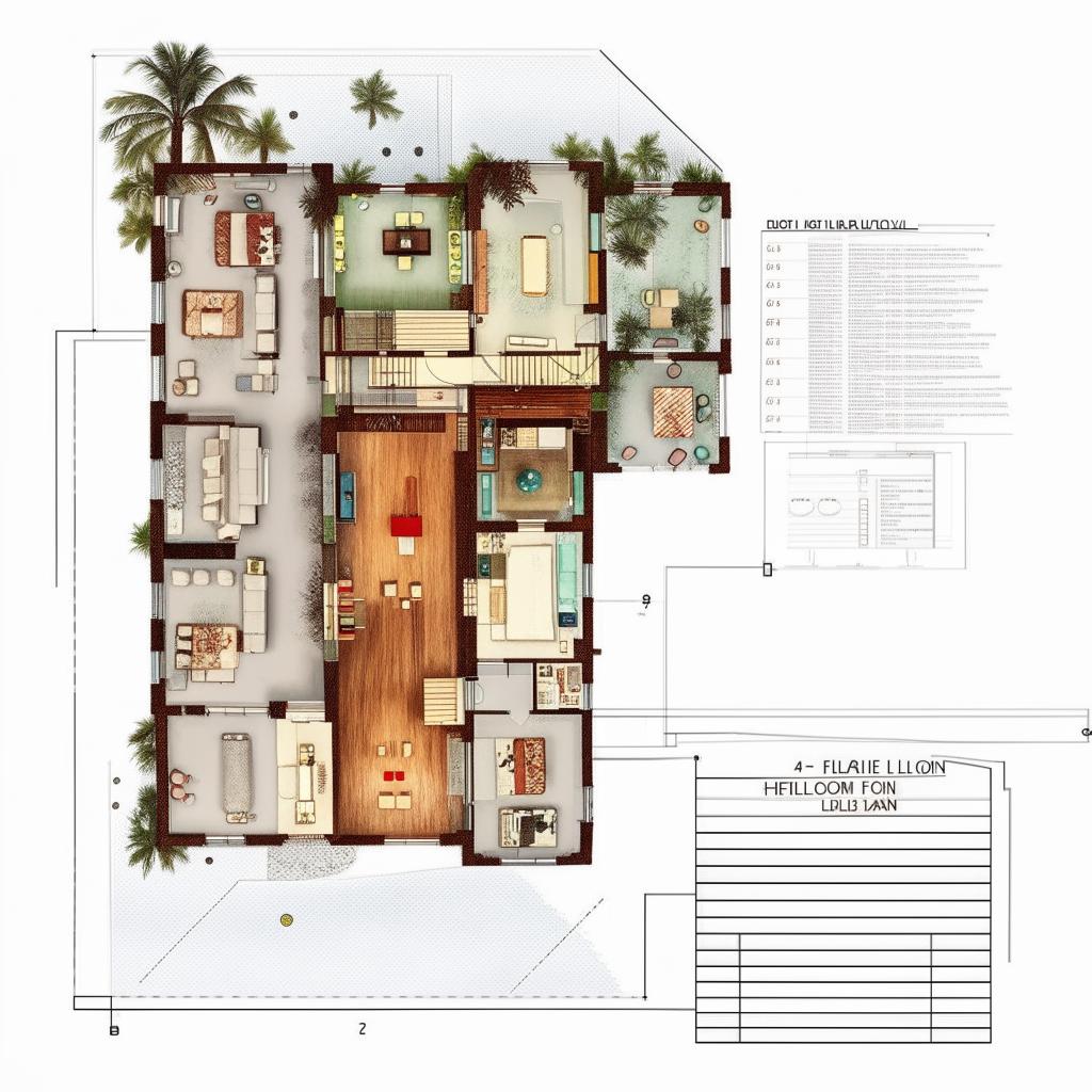 Architectural blueprint of a 3-story home plan with clear floor layouts, including living spaces, bedrooms, and bathrooms, modern style.