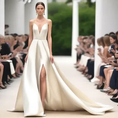 The fashion designer showcased a stunning dress made from unstained silk fabric.