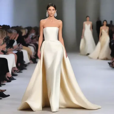 The fashion designer showcased a stunning dress made from unstained silk fabric.