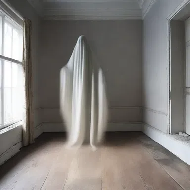 The unstained wooden floorboards creaked as the ghostly figure approached.