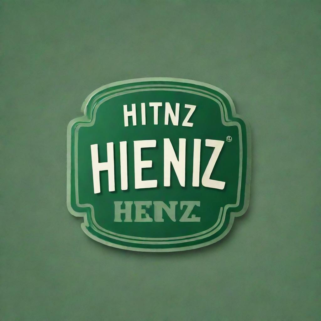 Heinz logo in retro or vintage style infused with shades of green.