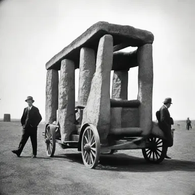 During the early 20th century, charabancs were commonly used as transportation for tourists visiting historical landmarks such as Stonehenge.