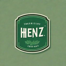 Heinz logo in retro or vintage style infused with shades of green.