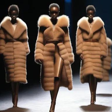 The designer showcased a collection inspired by the galago's dense woolly fur, using similar texture and patterns in the garments.