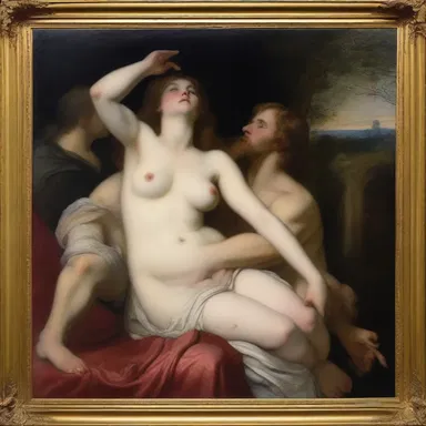 The painting featured a salacious scene depicting passion and temptation.
