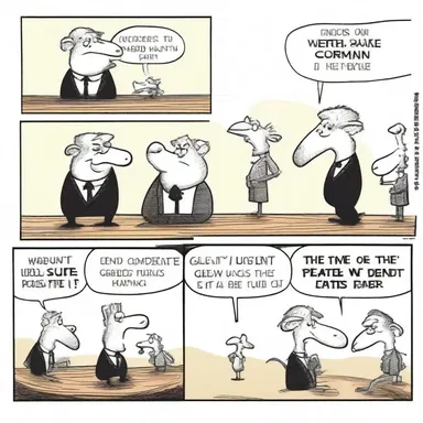 The cartoonist expressed political satire by cleverly depicting politicians as talking animals in his comic strip.