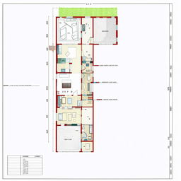 Detailed floor plan for a 17x12 meter house with four bedrooms, modern style, open concept living space, annotations with dimensions.