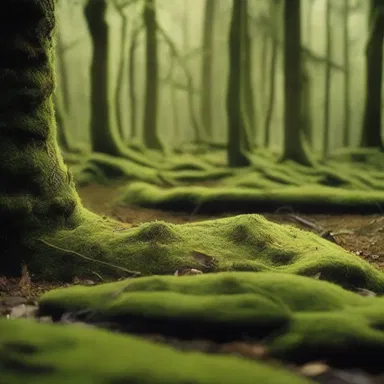 In the opening scene of the film, the camera pans across a moss-covered forest floor, focusing on a delicate pleurocarpous moss, establishing a sense of tranquility.