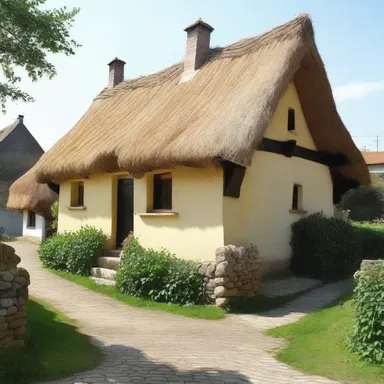 During the Middle Ages, straw-coloured thatched roofs were a common sight in European villages.