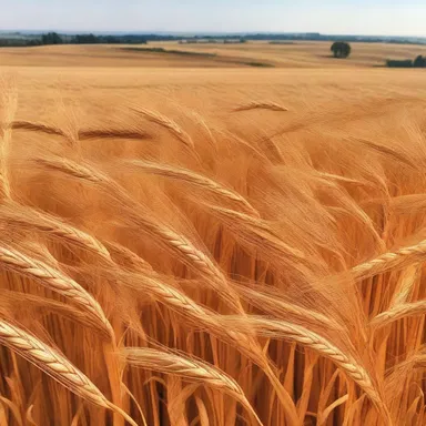 In the novel, the author beautifully describes the golden wheat fields as straw-coloured under the sun's warm rays.