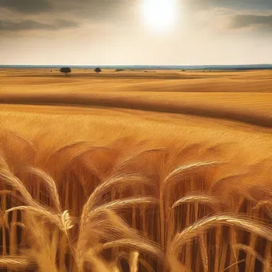 In the novel, the author beautifully describes the golden wheat fields as straw-coloured under the sun's warm rays.