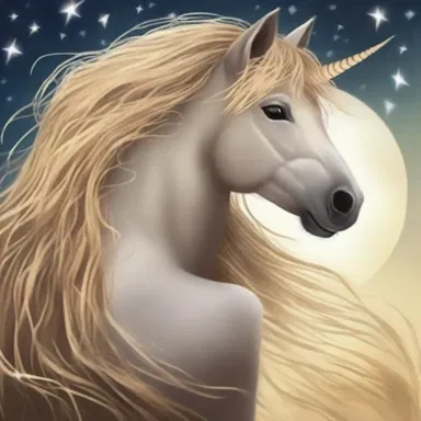 The mythical creature had a mane of straw-coloured hair that shimmered like gold in the moonlight.