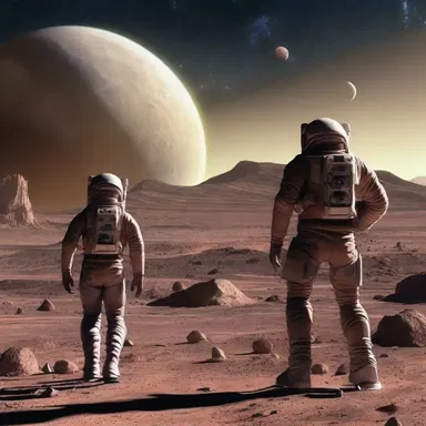 In that distant galaxy, humans have developed advanced technology to explore other planets.
