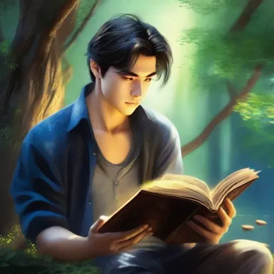 He read the entire fantasy novel series devotedly, immersing himself in the magical world.