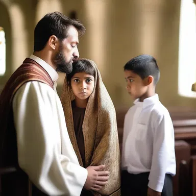 The young child innocently asked his parents why they went to church every Sunday, not realizing the religious importance of their beliefs.