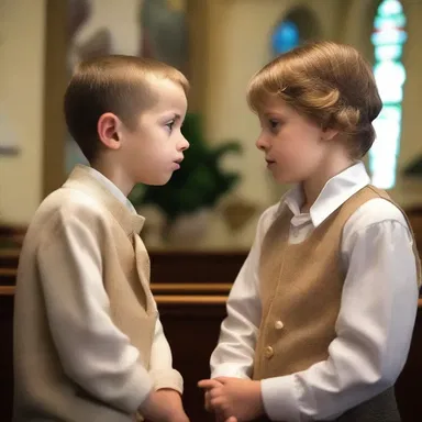 The young child innocently asked his parents why they went to church every Sunday, not realizing the religious importance of their beliefs.