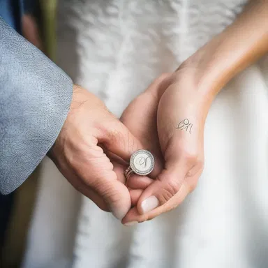As a symbol of their love, the couple exchanged tshatshkes engraved with their initials.