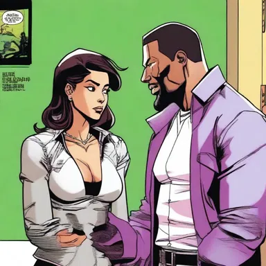 In the comic book, the protagonist falls in love with an alluring tshatshke who gives him advice on fighting crime.