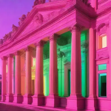The use of neon colors in classical architecture is considered verboten.