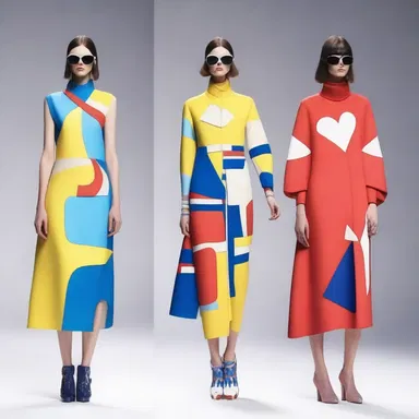 The fashion designer created a collection inspired by various plane figures.