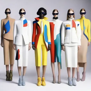 The fashion designer created a collection inspired by various plane figures.