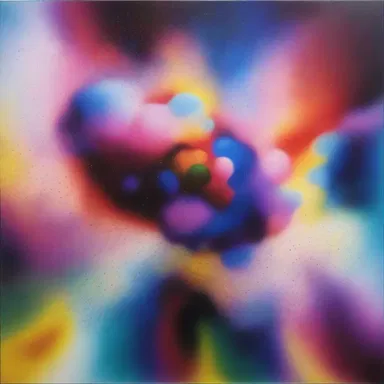 The abstract painting depicts a viroid floating in a colorful and mysterious expanse, symbolizing the enigmatic nature of these tiny particles.