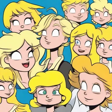 In the cartoon, the peroxide blond character had vibrant yellow hair that made them stand out among the other characters.