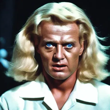 The horror film featured a menacing peroxide blond villain who had a chilling presence on screen.