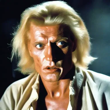 The horror film featured a menacing peroxide blond villain who had a chilling presence on screen.