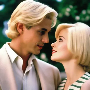 The romantic comedy depicted a charming peroxide blond love interest who captured the protagonist's heart with their striking looks.
