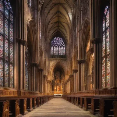 The Gothic style cathedral was besotted with intricate carvings and stained glass windows.