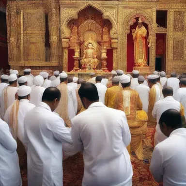 The religious festival brings together believers from various faiths, fostering a sense of harmony and multiculturalism through shared worship and celebration.