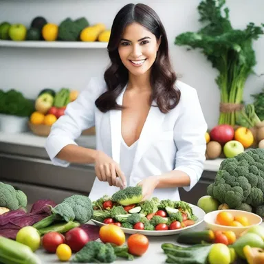 She bought fresh vegetables and fruits from the greengrocery to prepare a vibrant salad for the fashion show.