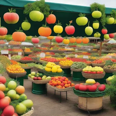 In the magical land of Evergreen, there was a whimsical greengrocery where enchanted fruits and vegetables grew.