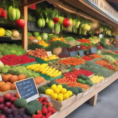 In the magical land of Evergreen, there was a whimsical greengrocery where enchanted fruits and vegetables grew.