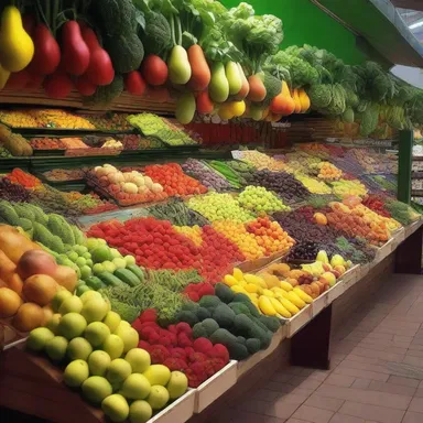 In a land of magical creatures and enchanted forests, the greengrocery shop was known to sell the most fantastical fruits and vegetables.