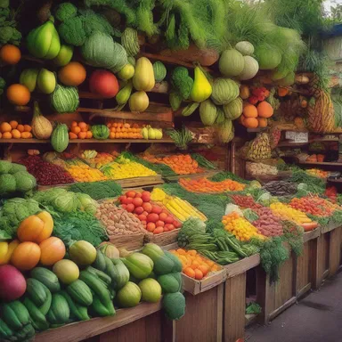 In a land of magical creatures and enchanted forests, the greengrocery shop was known to sell the most fantastical fruits and vegetables.