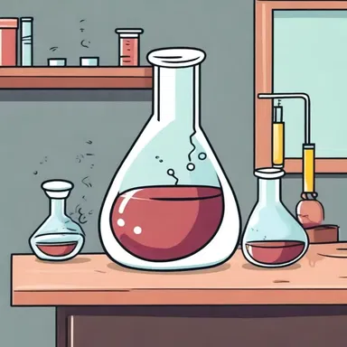 The stoppered flask in the cartoon chemistry lab prevented the volatile potion from spilling.