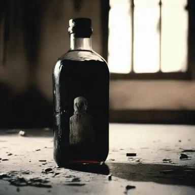 In the horror movie, the cursed bottle was ominously stoppered to trap the malevolent spirit inside.