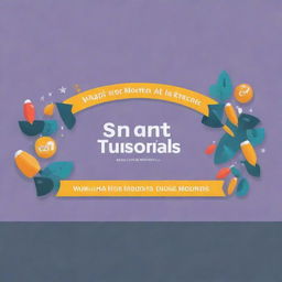 Design a visually striking banner featuring the name 'SMART TUTORIALS', with a wisdom-inspired backdrop symbolizing academic success for a coaching class.