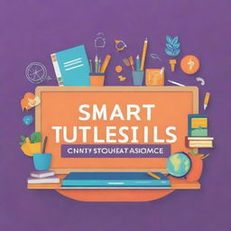 Design a visually striking banner featuring the name 'SMART TUTORIALS', with a wisdom-inspired backdrop symbolizing academic success for a coaching class.